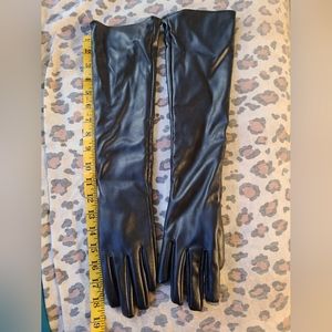Vintage Faux leather opera gloves